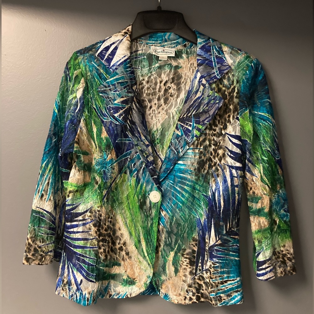 Patchington Single Button, Sheer Lace Overlay Bla… - image 1